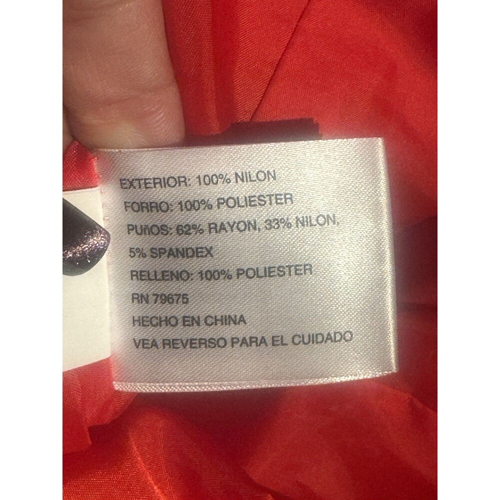 Michael Kors Red Quilted Fitted Hooded Puffer Jacket Coat Womens M Cozy Casual - Picture 5 of 7